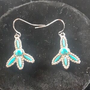 Turquoise Silver Tone Earrings
